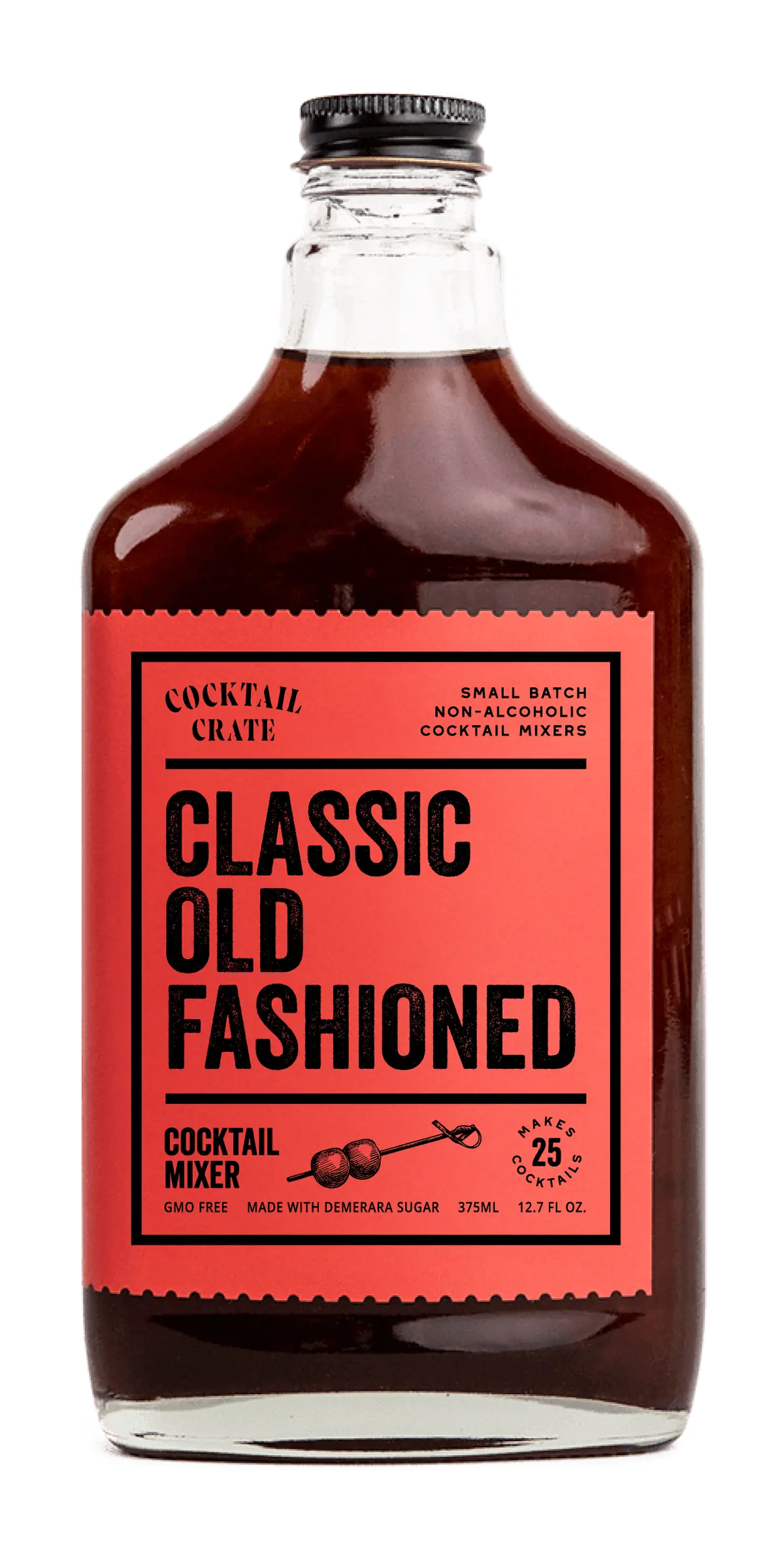 Classic Old Fashioned bottle with the new Cocktail Crate label